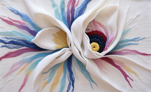 Colorful embroidered textile
